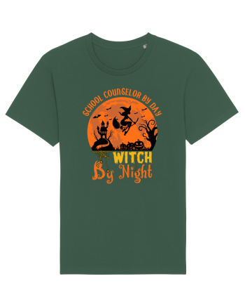 School Counselor By Day Witch By Night Bottle Green
