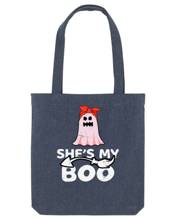 She's My Boo Cute Halloween Funny Ghost Midnight Blue