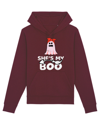 She's My Boo Cute Halloween Funny Ghost Burgundy