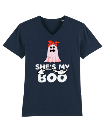 She's My Boo Cute Halloween Funny Ghost French Navy