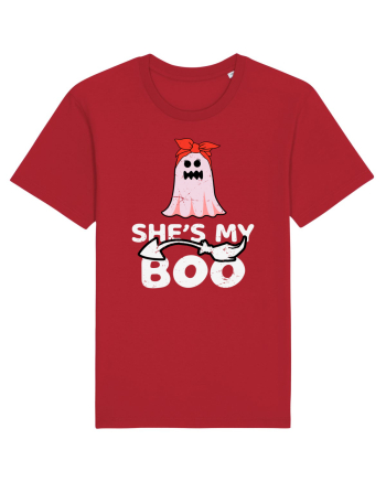She's My Boo Cute Halloween Funny Ghost Red