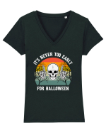 Skull It's Never Too Early for Halloween Tricou mânecă scurtă guler V Damă Evoker