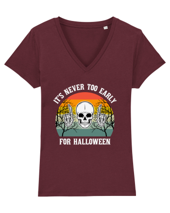 Skull It's Never Too Early for Halloween Burgundy