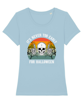Skull It's Never Too Early for Halloween Sky Blue
