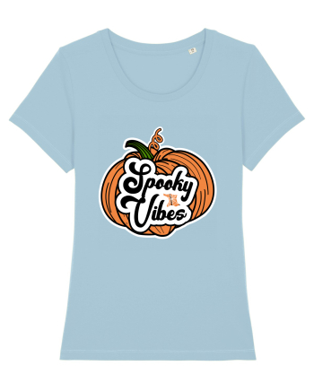 Spooky Vibes Halloween Pumpkin Sky Blue