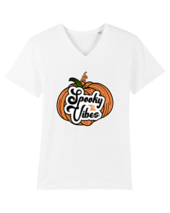 Spooky Vibes Halloween Pumpkin White