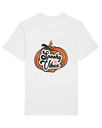 Spooky Vibes Halloween Pumpkin White