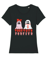 Together Forever Ghost Boo Couple Tricou mânecă scurtă guler larg fitted Damă Expresser