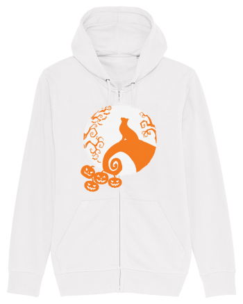 Top Cat And Moon Halloween White