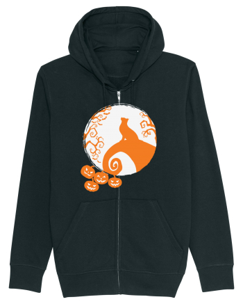Top Cat And Moon Halloween Black