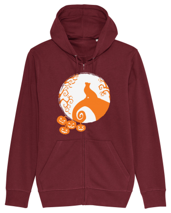 Top Cat And Moon Halloween Burgundy