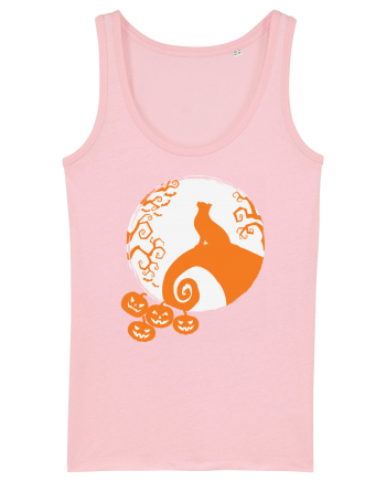 Top Cat And Moon Halloween Cotton Pink