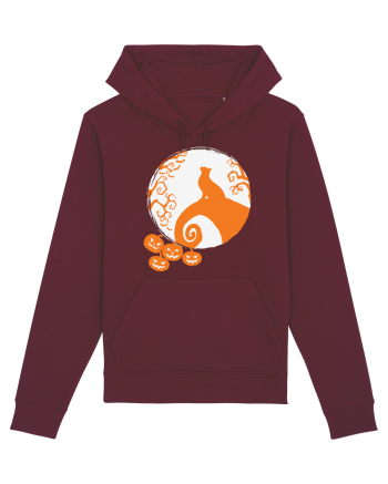 Top Cat And Moon Halloween Burgundy