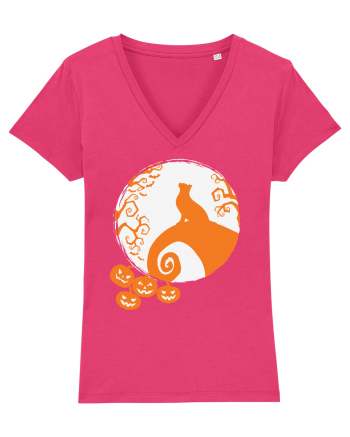 Top Cat And Moon Halloween Raspberry