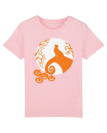 Top Cat And Moon Halloween Cotton Pink
