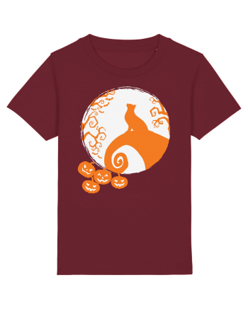 Top Cat And Moon Halloween Burgundy