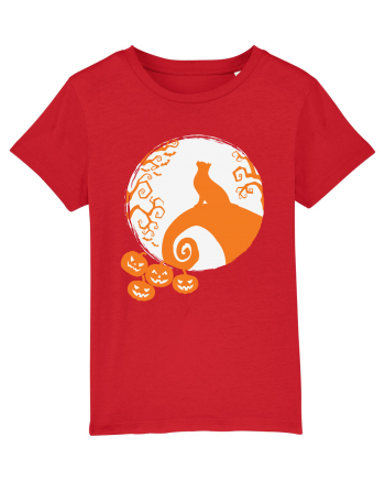 Top Cat And Moon Halloween Red
