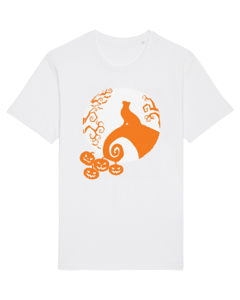 Top Cat And Moon Halloween White