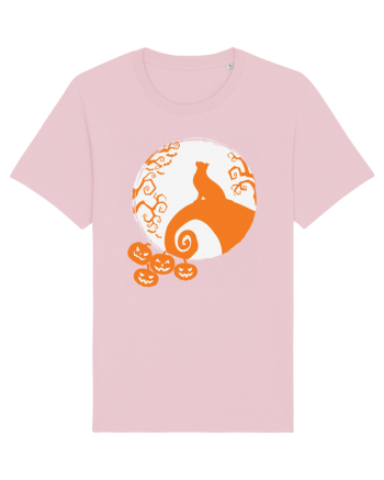 Top Cat And Moon Halloween Cotton Pink