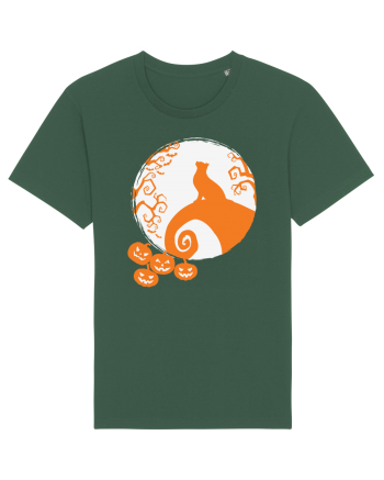 Top Cat And Moon Halloween Bottle Green