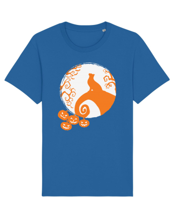 Top Cat And Moon Halloween Royal Blue