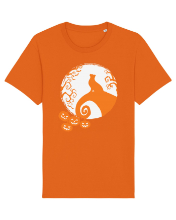 Top Cat And Moon Halloween Bright Orange