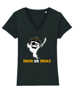 Trick or Treat Pirate Boo Ghost Tricou mânecă scurtă guler V Damă Evoker