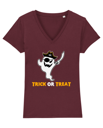 Trick or Treat Pirate Boo Ghost Burgundy