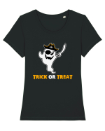 Trick or Treat Pirate Boo Ghost Tricou mânecă scurtă guler larg fitted Damă Expresser