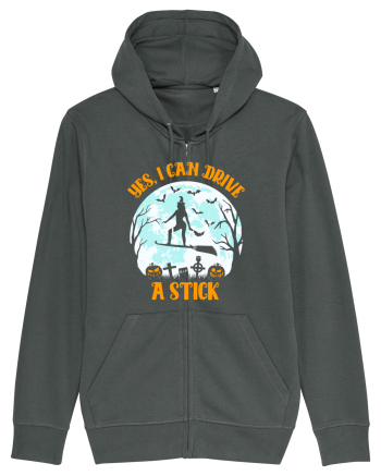 Yes I Can Drive A Stick Halloween Witch Flyin' Anthracite