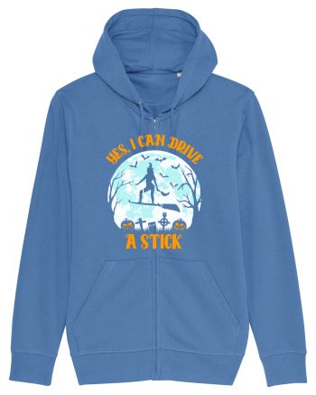 Yes I Can Drive A Stick Halloween Witch Flyin' Bright Blue