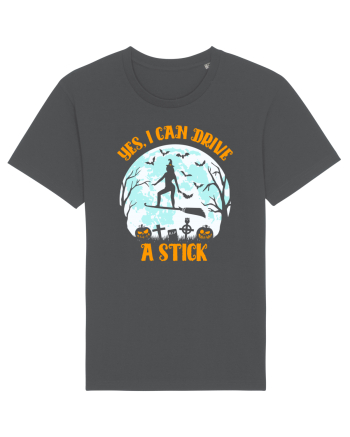Yes I Can Drive A Stick Halloween Witch Flyin' Anthracite