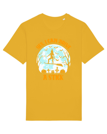 Yes I Can Drive A Stick Halloween Witch Flyin' Spectra Yellow