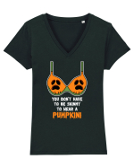 You Don't Have To Be Skunny To Wear A Pumpkini Tricou mânecă scurtă guler V Damă Evoker