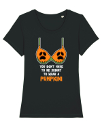 You Don't Have To Be Skunny To Wear A Pumpkini Tricou mânecă scurtă guler larg fitted Damă Expresser