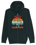 Happy Halloween Funny Drunk Skeleton Hanorac cu fermoar Unisex Connector