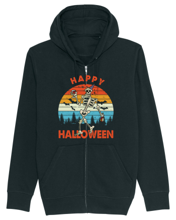 Happy Halloween Funny Drunk Skeleton Black