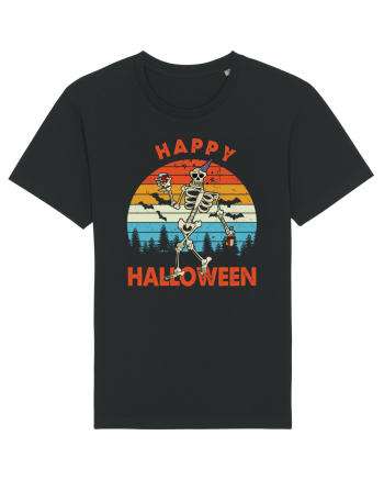 Happy Halloween Funny Drunk Skeleton Black