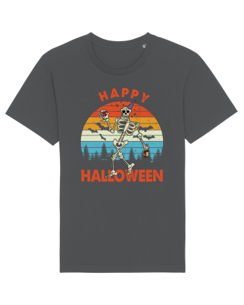 Happy Halloween Funny Drunk Skeleton Anthracite