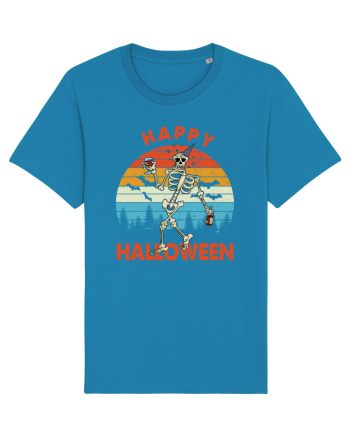 Happy Halloween Funny Drunk Skeleton Azur