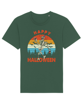Happy Halloween Funny Drunk Skeleton Bottle Green