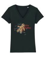 Happy Halloween Voodoo Puppet Tricou mânecă scurtă guler V Damă Evoker