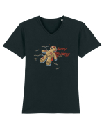 Happy Halloween Voodoo Puppet Tricou mânecă scurtă guler V Bărbat Presenter
