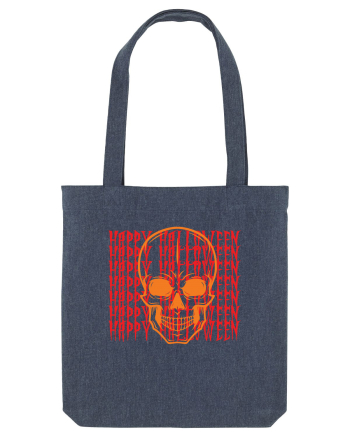 Happy Halloween Skull Funny Skeleton Midnight Blue