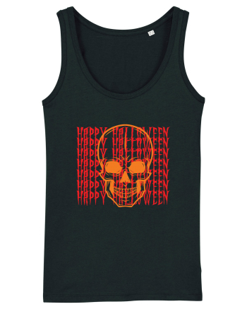 Happy Halloween Skull Funny Skeleton Black