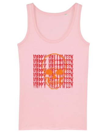 Happy Halloween Skull Funny Skeleton Cotton Pink
