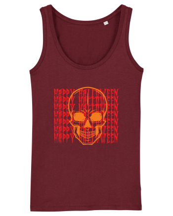 Happy Halloween Skull Funny Skeleton Burgundy