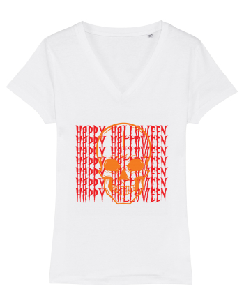 Happy Halloween Skull Funny Skeleton White