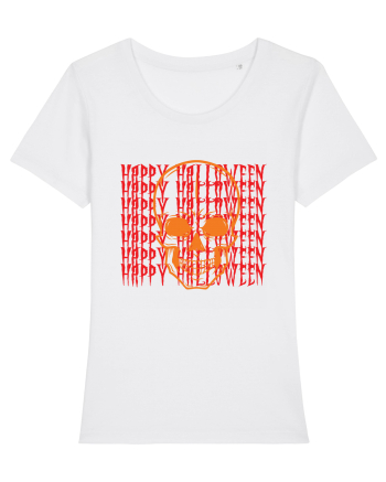 Happy Halloween Skull Funny Skeleton White