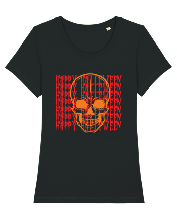 Happy Halloween Skull Funny Skeleton Black